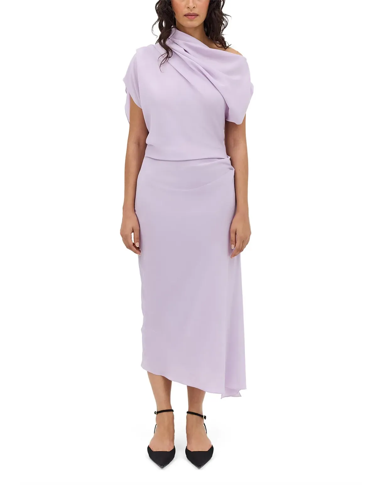Bianca Spender Lilac Silk Cdc Decode Dress Purple Size 10 for rent on The Volte - main image