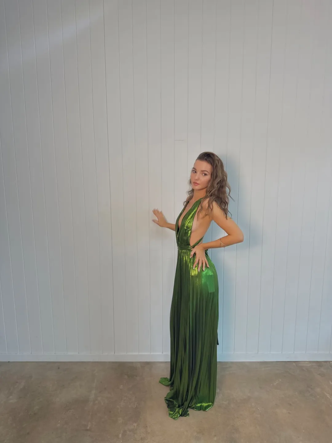 Retrofete Graciane Jumpsuit Green Size XSmall for rent on The Volte - main image