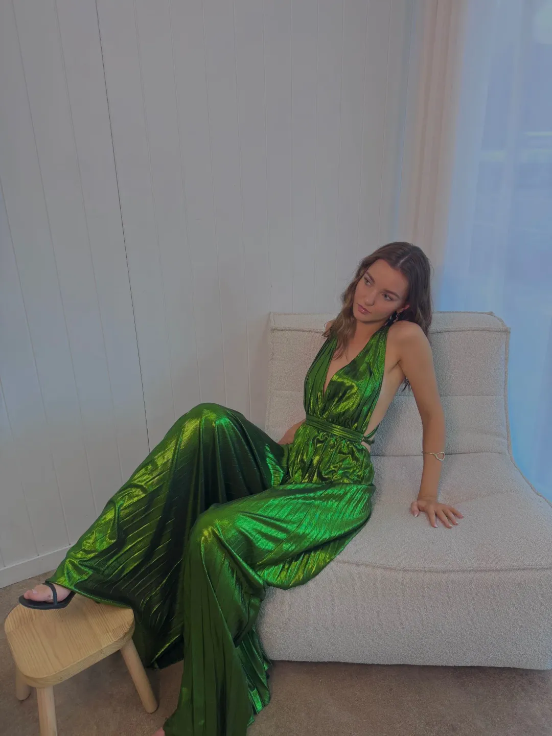 Retrofete Graciane Jumpsuit Green Size XSmall for rent on The Volte - main image