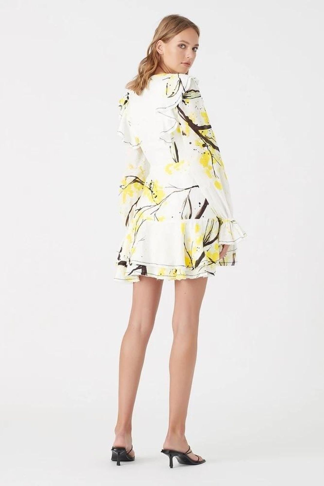 Aje Mimosa Wrap Mini Dress Wattle Print Size 8 for rent on The Volte - main image