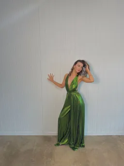 Retrofete Graciane Jumpsuit Green Size Small for rent on The Volte - image 1