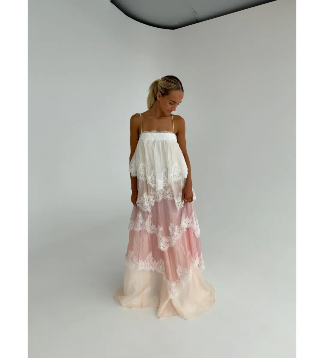 Aje Ophelia Lace Maxi Gown in Multi Size AU 8 for rent on The Volte - main image