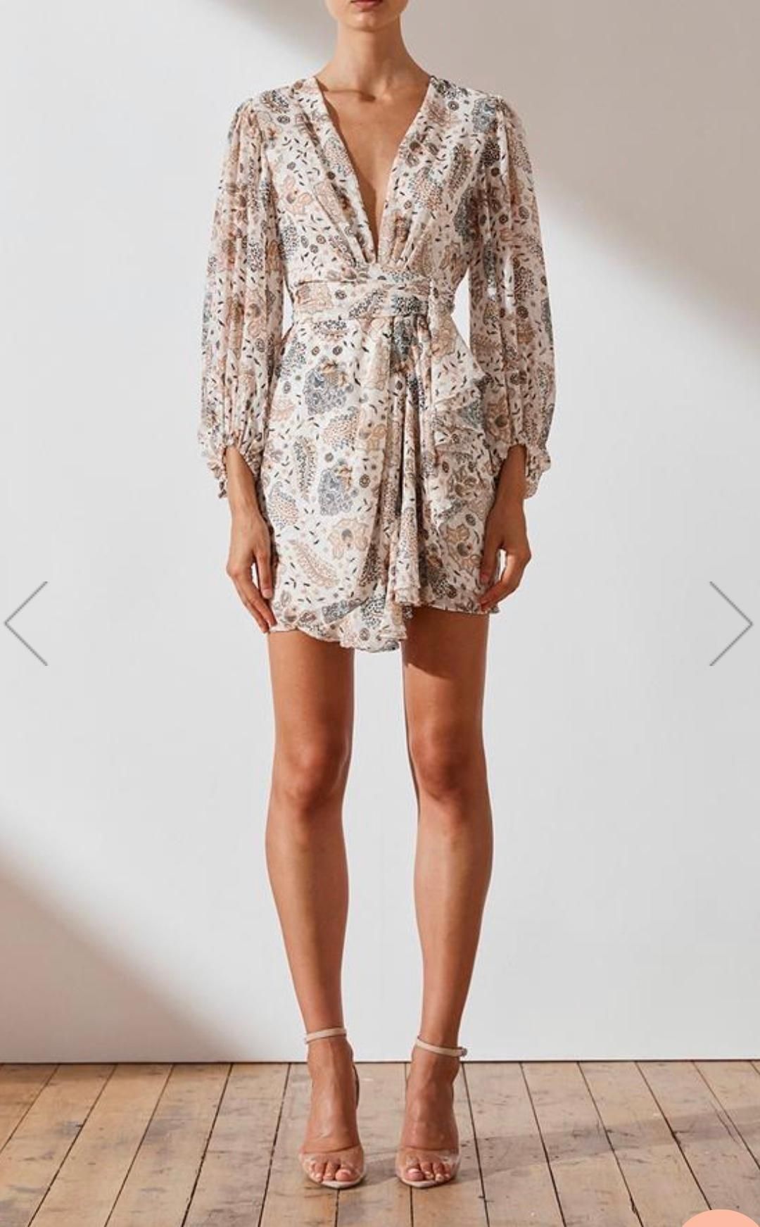 Shona Joy Miller Plunge Mini Dress Size 12  for rent on The Volte - main image