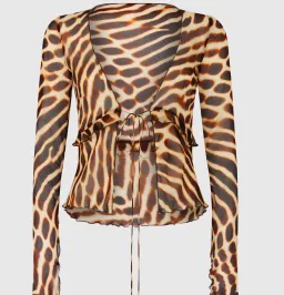 RAT & BOA RENO BLOUSE in Leopard Print XXS (Fits AU 4 - 6) for rent on The Volte - image 5