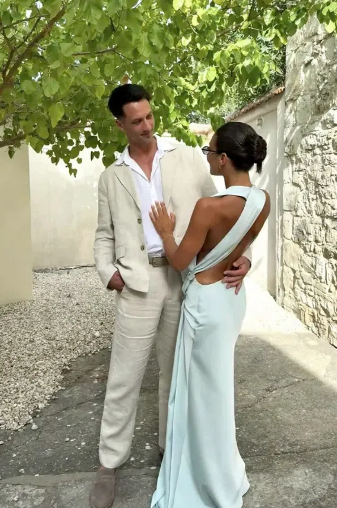 Misha The Harlow Satin Maxi Dress Ice Blue Size XS / AU 6 for rent on The Volte - main image