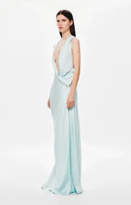 Misha The Harlow Satin Maxi Dress Ice Blue Size XS / AU 6 for rent on The Volte - image 4