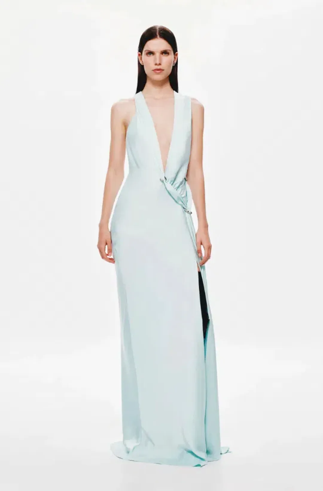 Misha The Harlow Satin Maxi Dress Ice Blue Size XS / AU 6 for rent on The Volte - main image