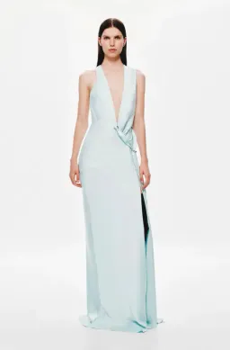 Misha The Harlow Satin Maxi Dress Ice Blue Size XS / AU 6 for rent on The Volte - image 1