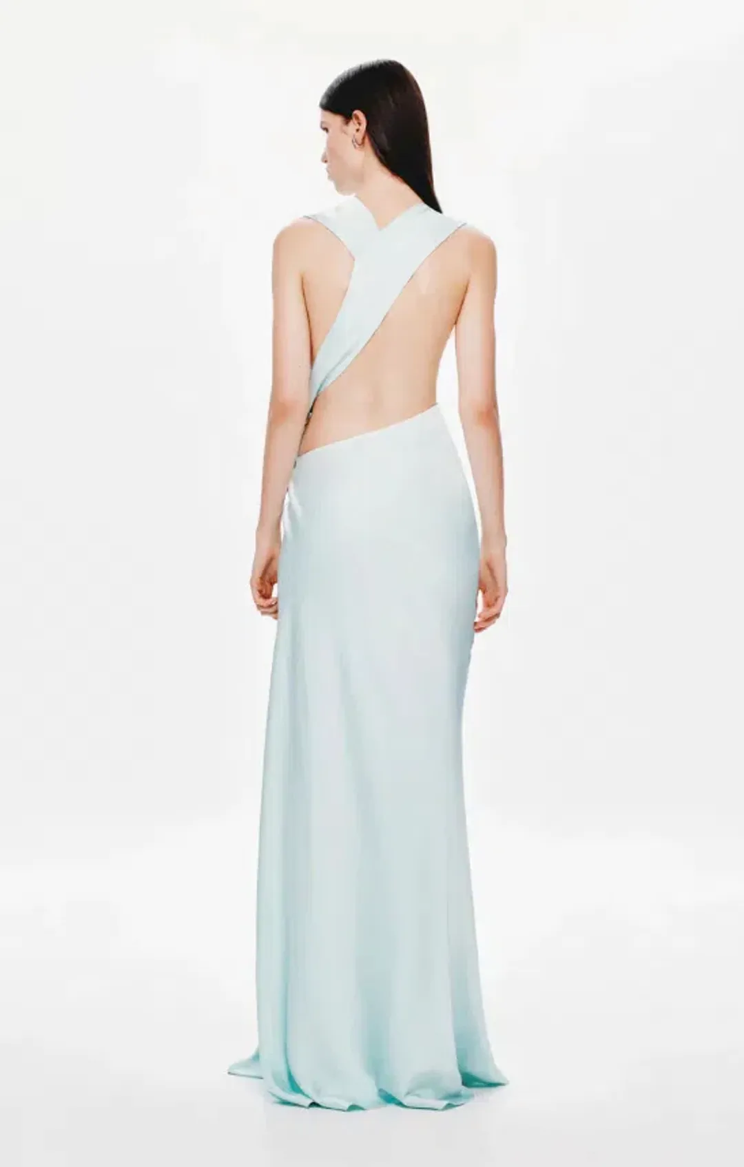 Misha The Harlow Satin Maxi Dress Ice Blue Size XS / AU 6 for rent on The Volte - main image