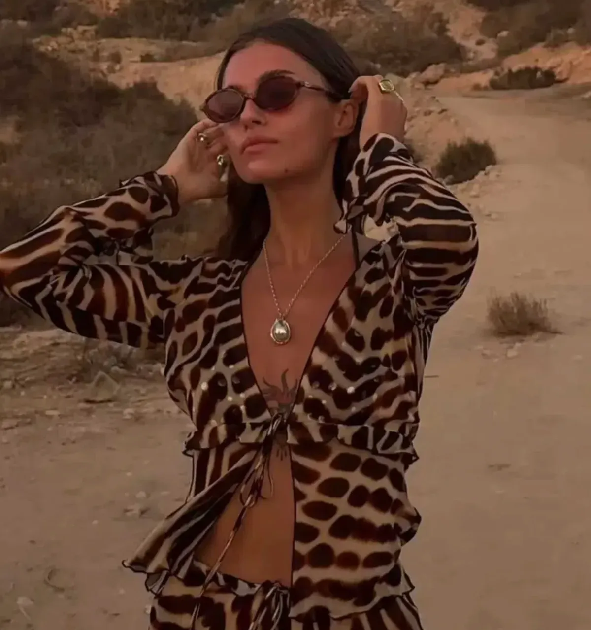 RAT & BOA RENO BLOUSE in Leopard Print Size S / AU 8 for rent on The Volte - main image