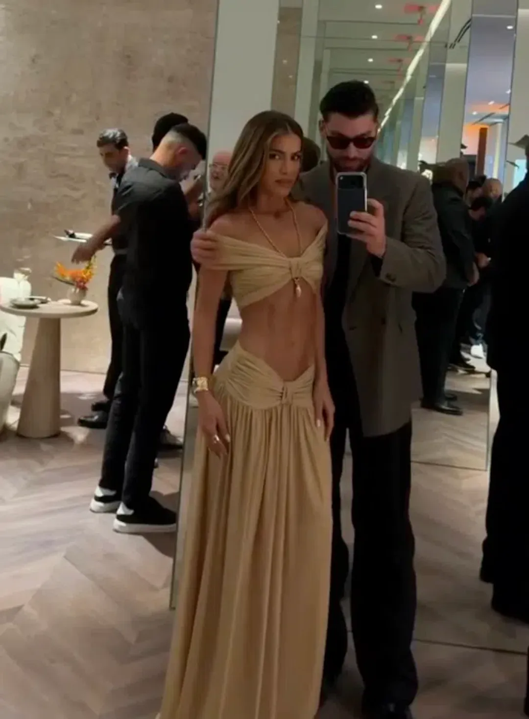 ARCINA ORI ALESSIA CROPPED TOP AND MAXI SKIRT SET SAND YELLOW XS / AU 6 for rent on The Volte - main image