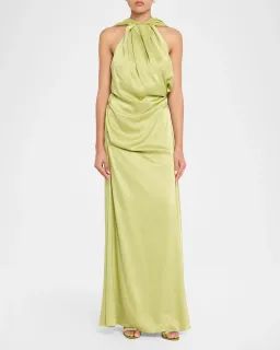 Rachel Gilbert Hallie Gown in Lime Green Size 0 / AU 6 for rent on The Volte - image 2