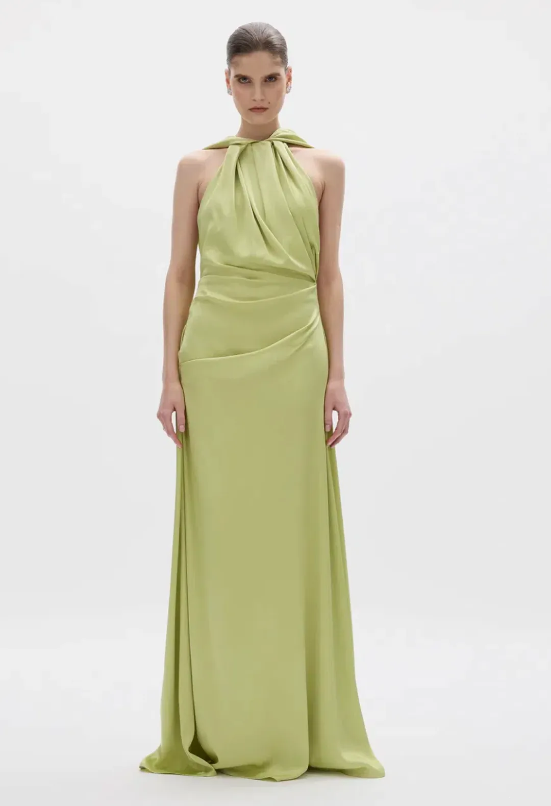 Rachel Gilbert Hallie Gown in Lime Green Size 2 / AU 10 for rent on The Volte - main image