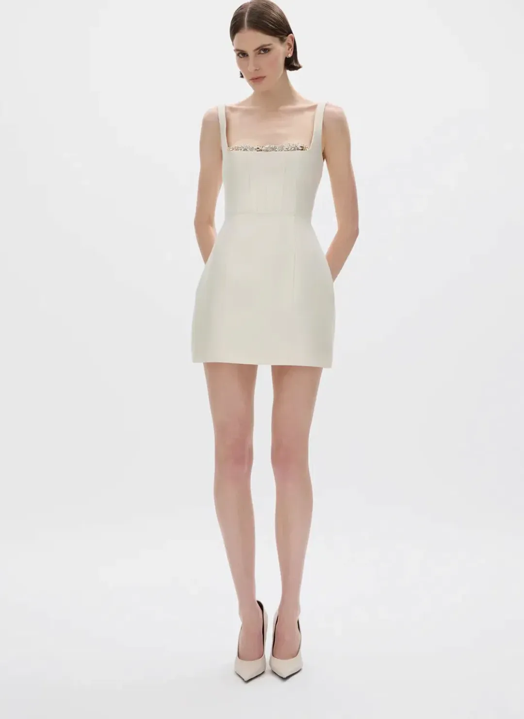 Rachel Gilbert Ludovica Trim Mini Dress in Size 3 / AU 12 for rent on The Volte - main image
