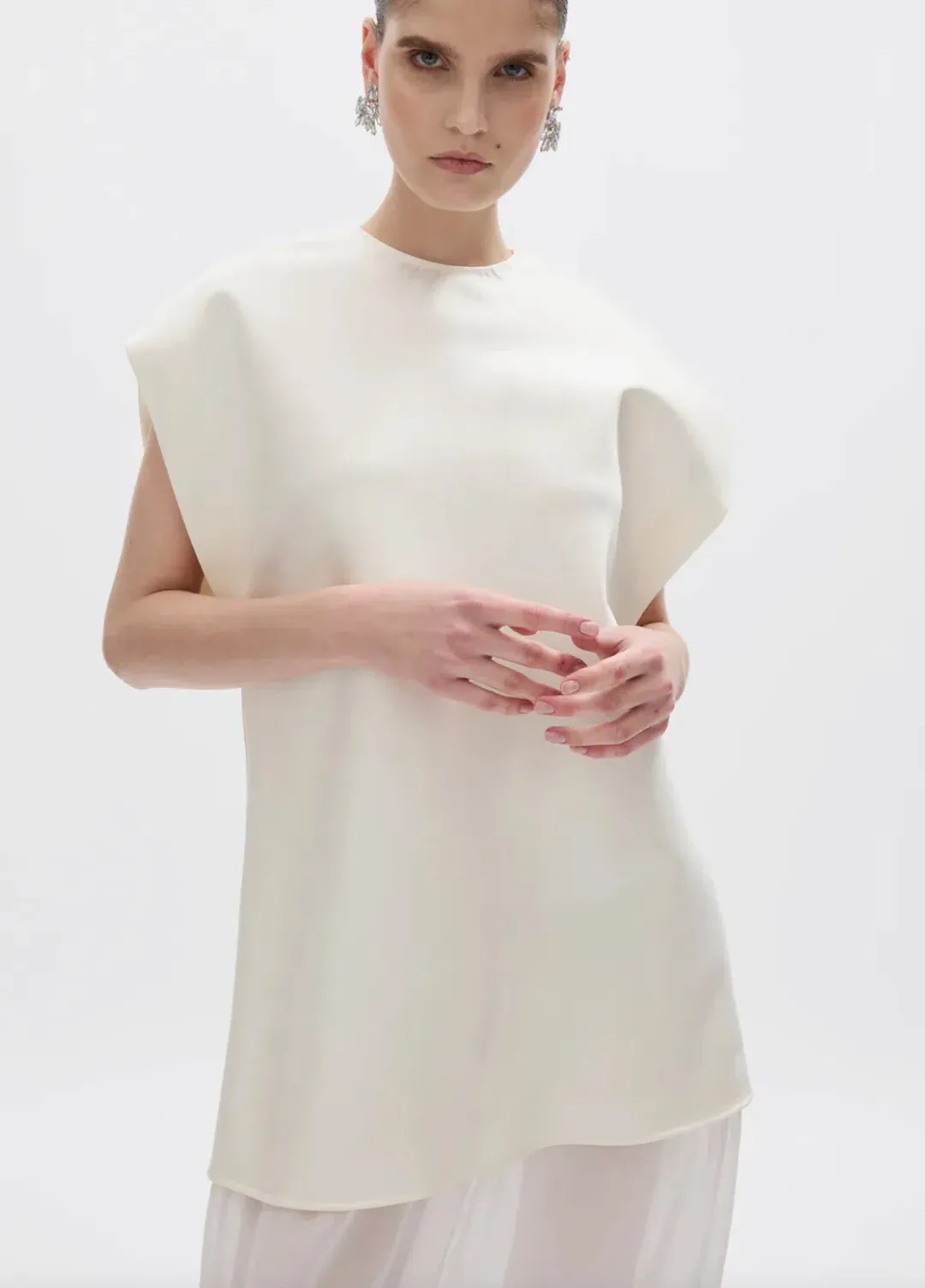 Rachel Gilbert Vida Shift Dress in Ivory Size 2 / AU 10  for rent on The Volte - main image