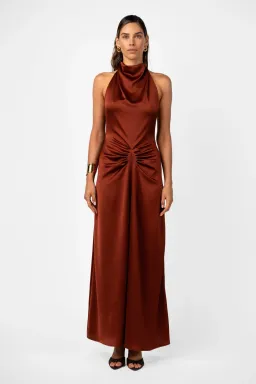 One Fell Swoop Caira Gown – Terra Rosa Satin Blush Size 8 for rent on The Volte - image 1