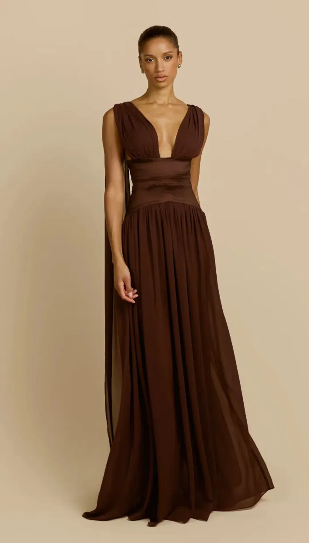 Arcina Ori Ramona Dress - Cacao - Size XS for rent on The Volte - main image