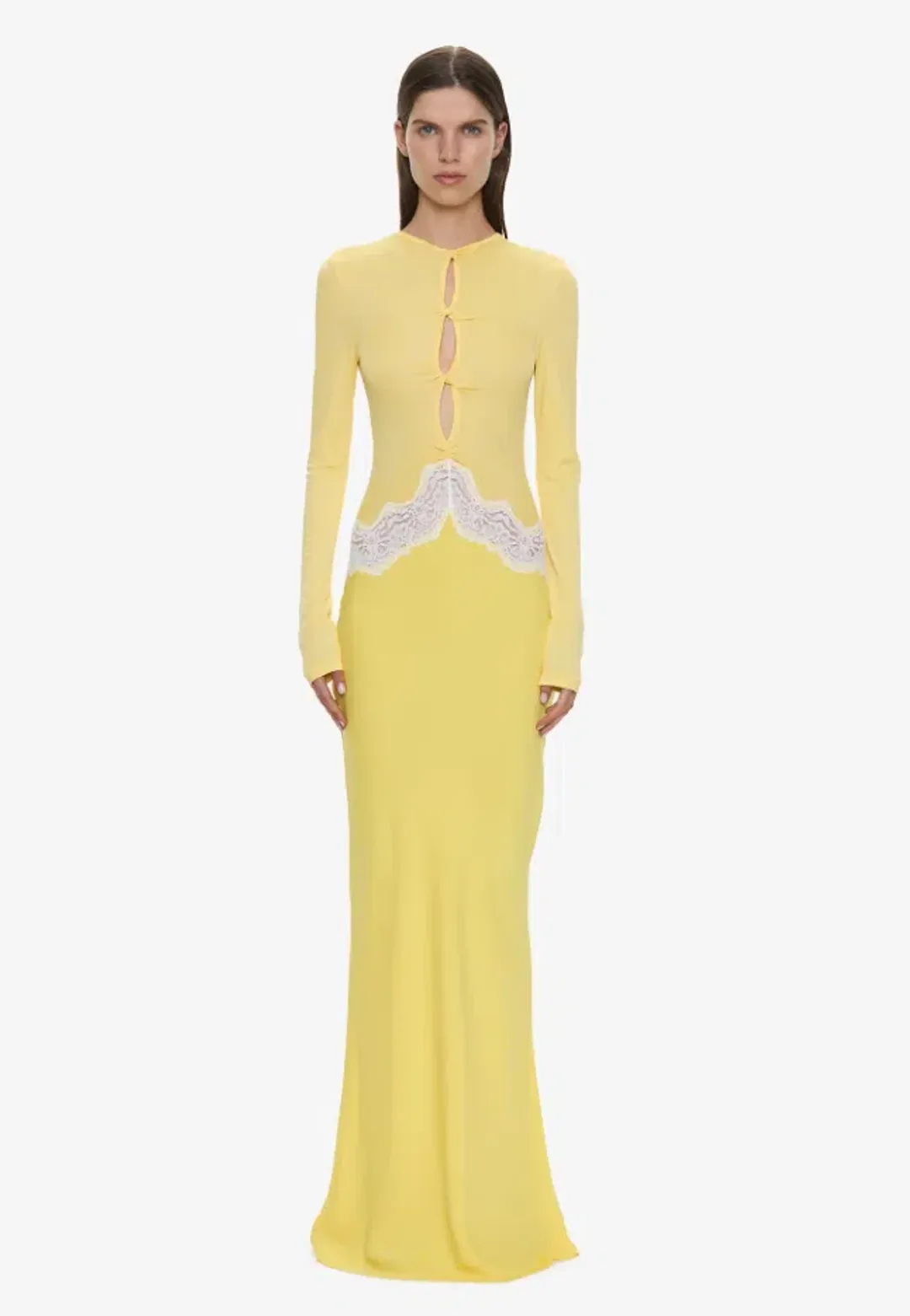 Christopher Esber Open Twist Verner Lace Dress Soleil White Size 8 for rent on The Volte - main image