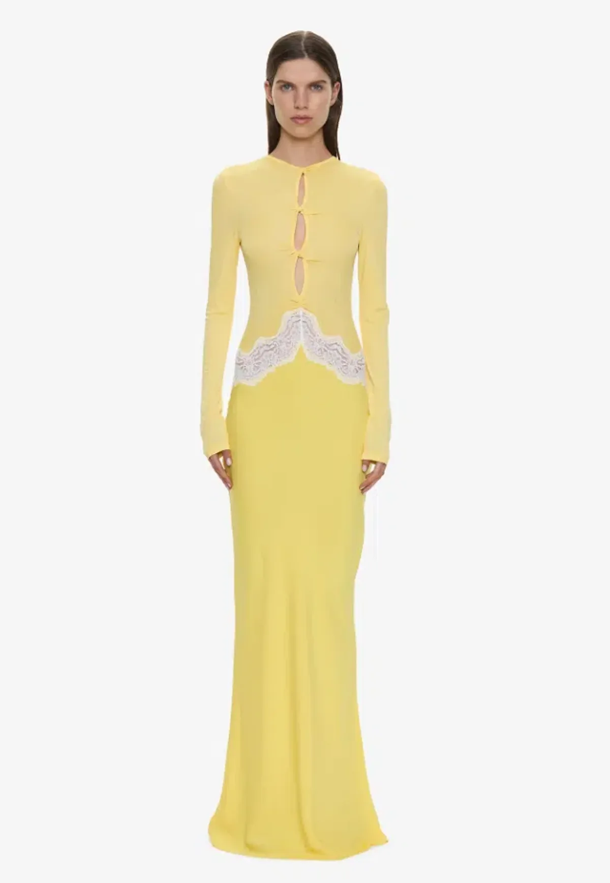 Christopher Esber Open Twist Verner Lace Dress Soleil White Size 8 for rent on The Volte - main image