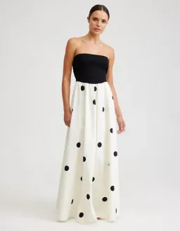 Aston Studio Frankie Maxi Dress Nero Milk Dot Size 16 for rent on The Volte - image 1