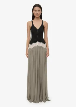 Christopher Esber Open Twist Verner Lace Tank Dress black slate Size 10 for rent on The Volte - image 1