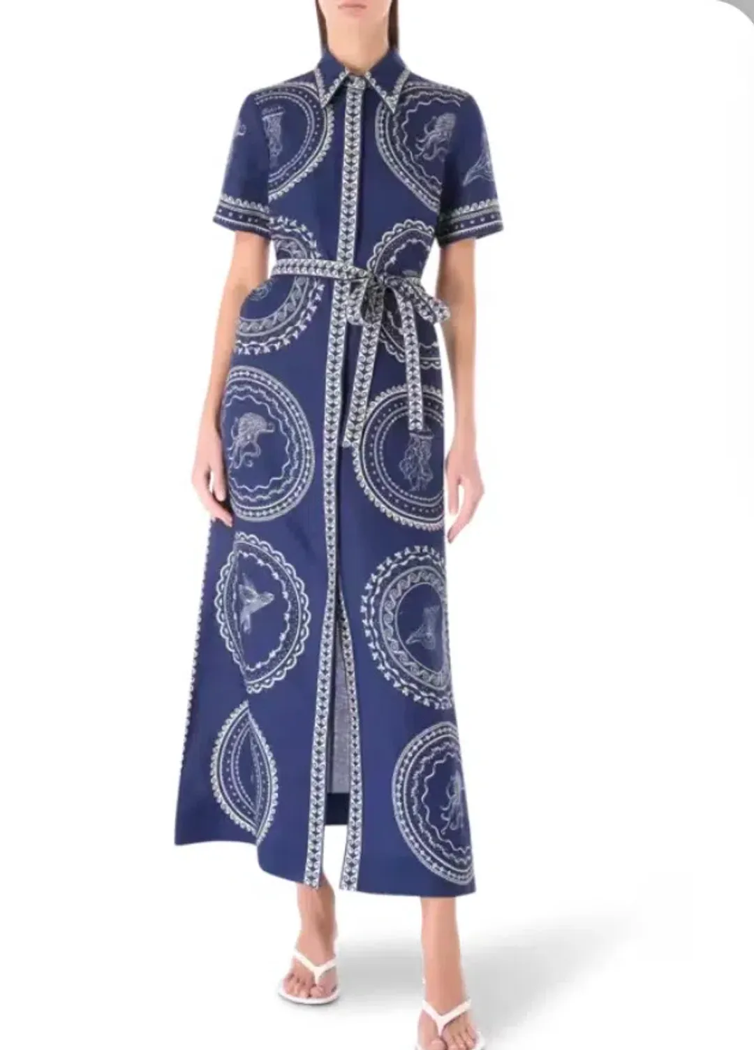 Alemais Oceane Midi Linen Shirt Dress Size 6 fits an 8 too for rent on The Volte - main image