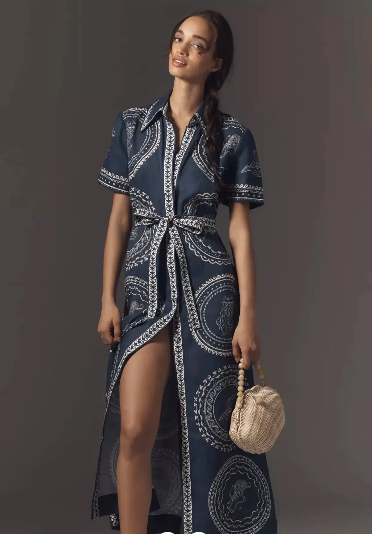 Alemais Oceane Midi Linen Shirt Dress Size 6 fits an 8 too for rent on The Volte - main image