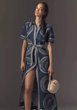 Alemais Oceane Midi Linen Shirt Dress Size 6 fits an 8 too for rent on The Volte - image 1