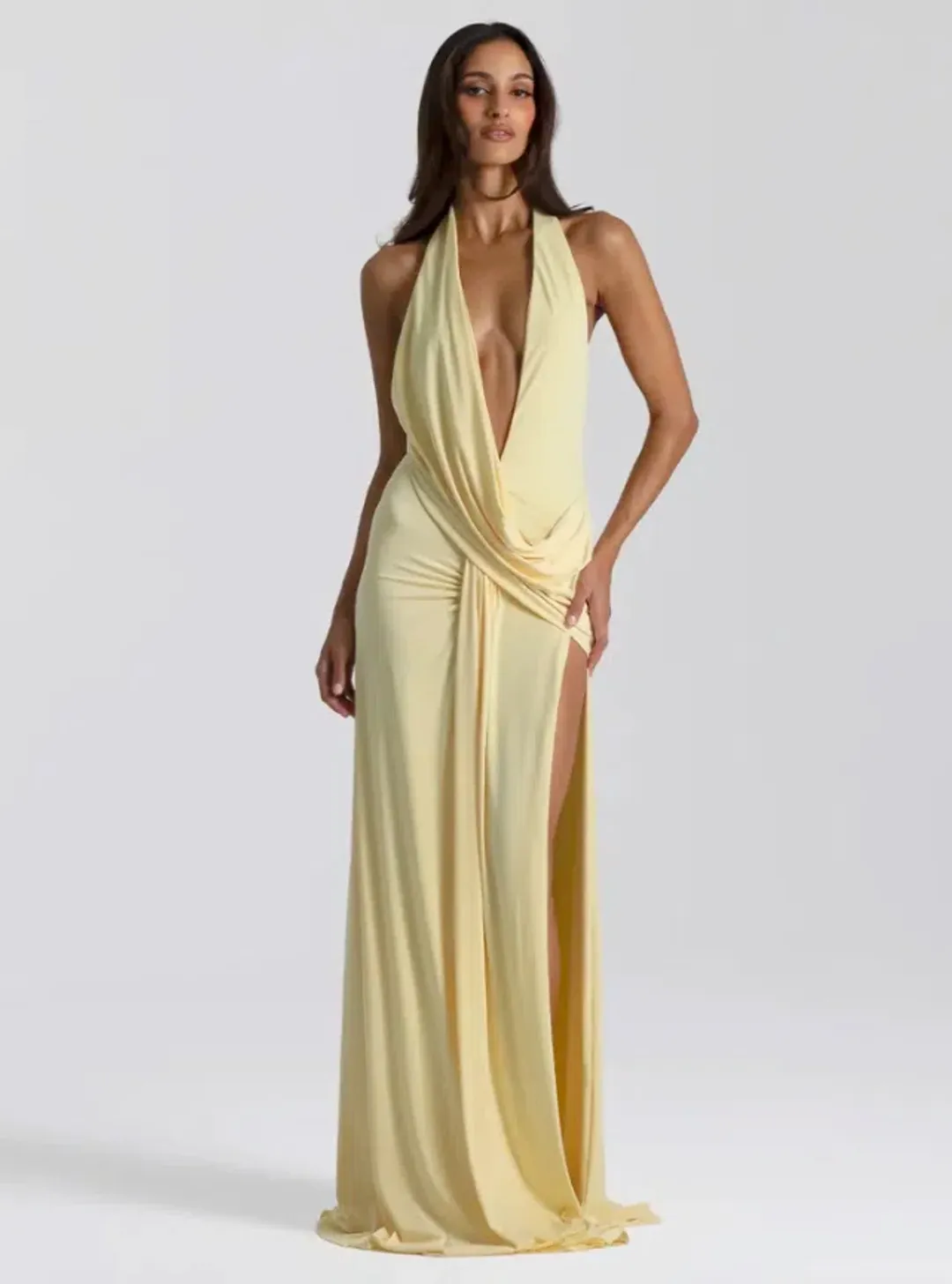 Natalie Rolt Winona Gown Lemon Size 0 / AU 6 for rent on The Volte - main image
