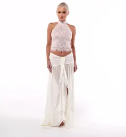 Ooh The Label Poppy Top Wilhelmina Skirt Set White Size XS / AU 6 for rent on The Volte - image 1