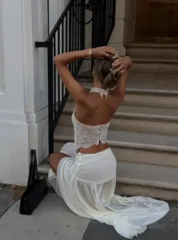 Ooh The Label Poppy Top Wilhelmina Skirt Set White Size XS / AU 6 for rent on The Volte - image 4