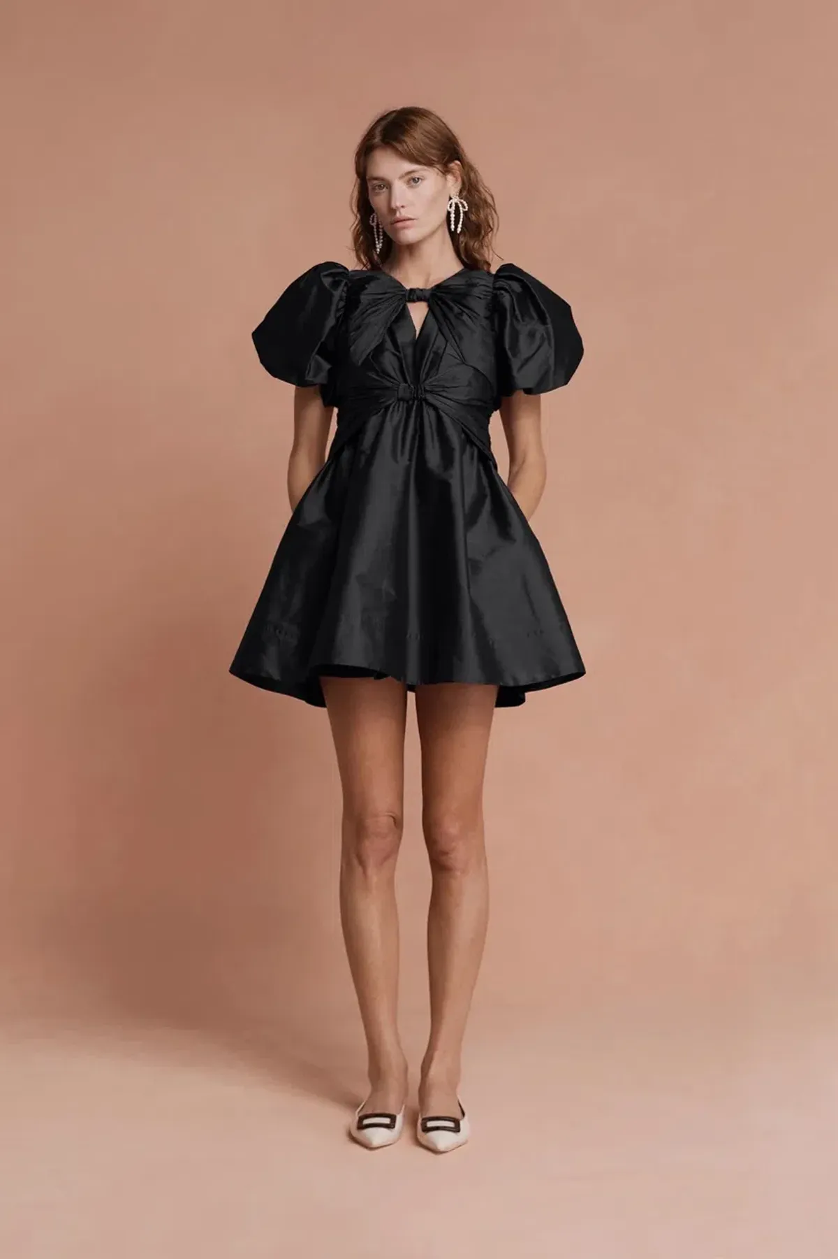 Lovaan Iris Mini Dress Black Size 8 for rent on The Volte - main image