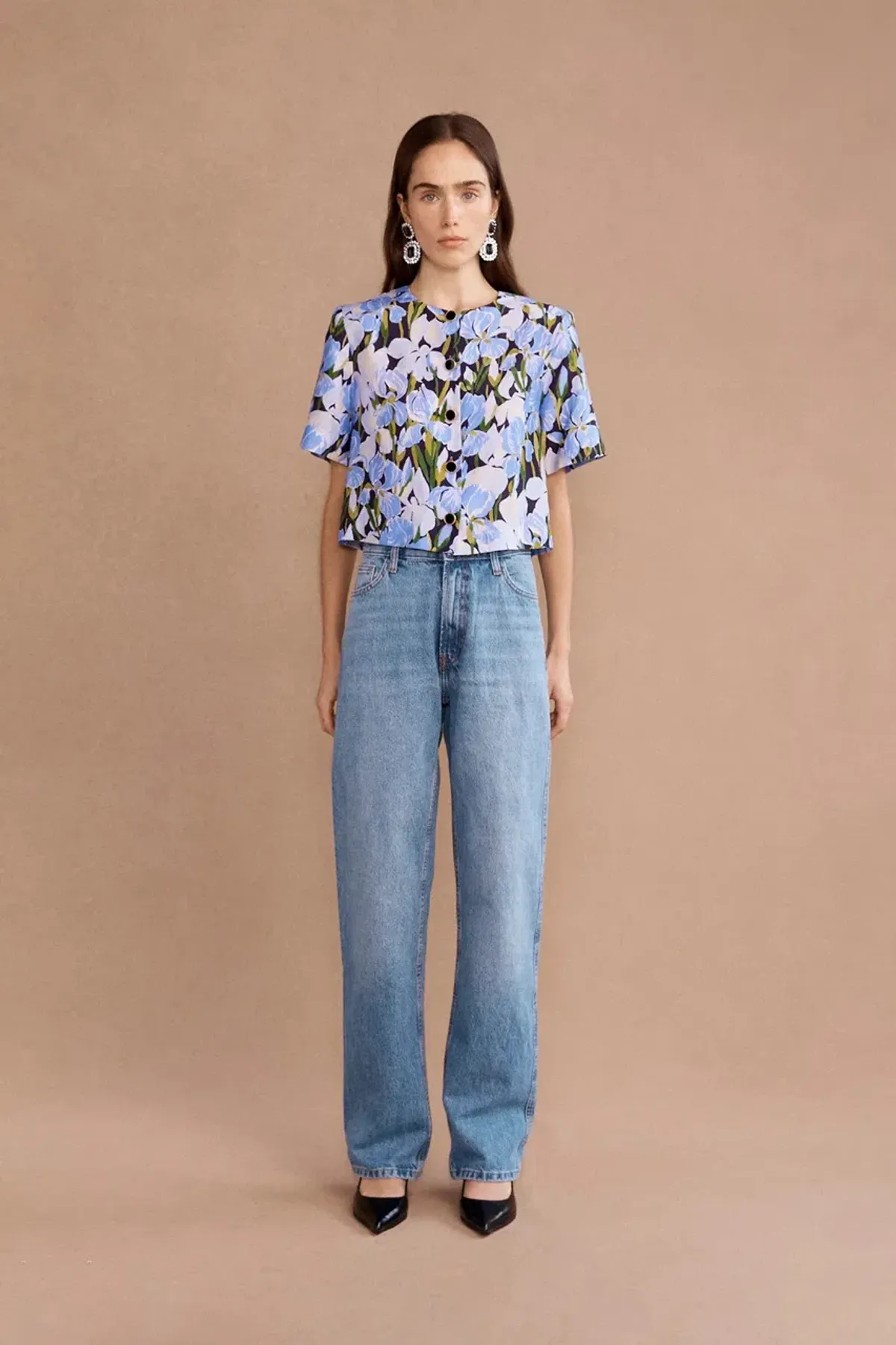 Lovaan Jasmine Top Midnight Bloom Size 14 for rent on The Volte - main image