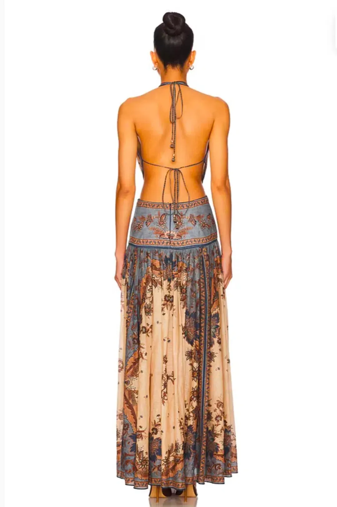 Zimmermann Ascension Plunge Halter Maxi Size 1/10 for rent on The Volte - main image