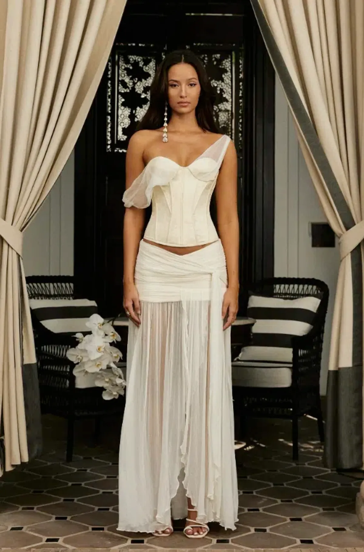 Sanea Season Saneha Corset Sita Skirt Set Cream Size S / AU 8 for rent on The Volte - main image