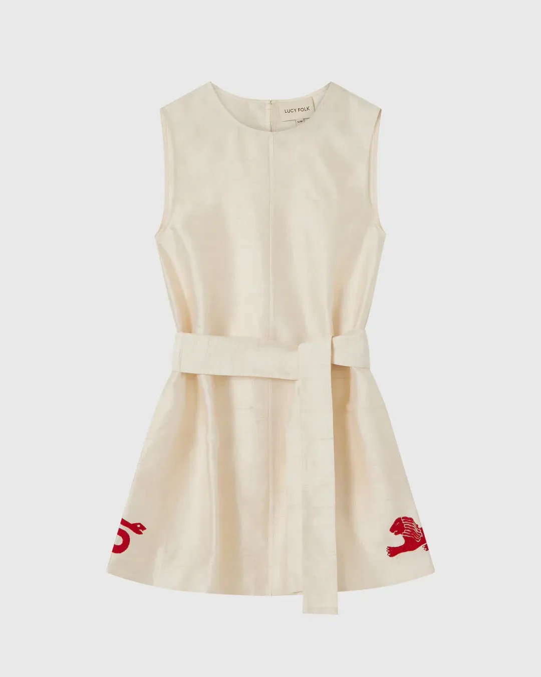 Lucy Folk Cartouche Silk Mini Dress for rent on The Volte - main image