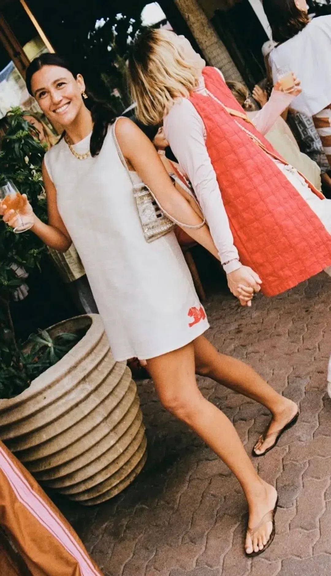 Lucy Folk Cartouche Silk Mini Dress for rent on The Volte - main image