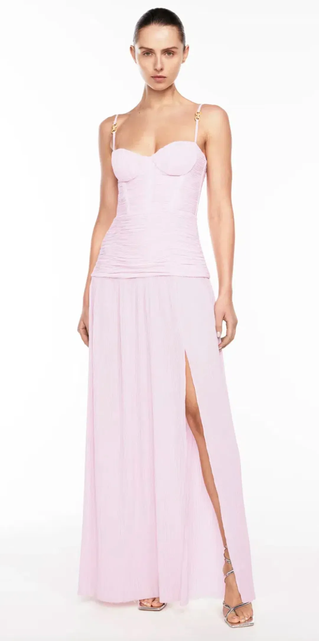 Manninng Cartell Double Time Pleat Dress Hydrangea Pink Bridesmaid Dress in AU 6 for rent on The Volte - main image
