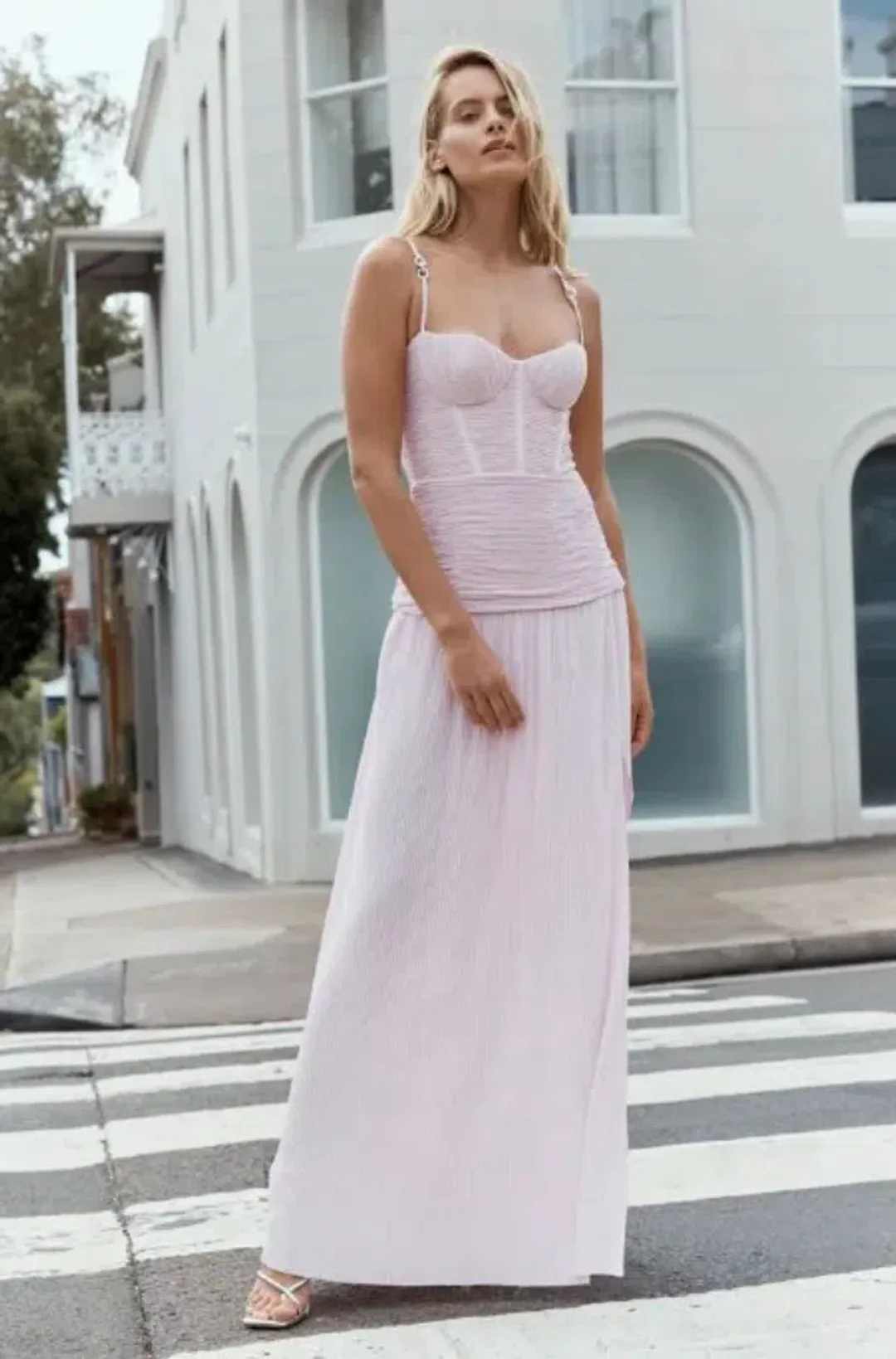 Manninng Cartell Double Time Pleat Dress Hydrangea Pink Bridesmaid Dress in AU 6 for rent on The Volte - main image