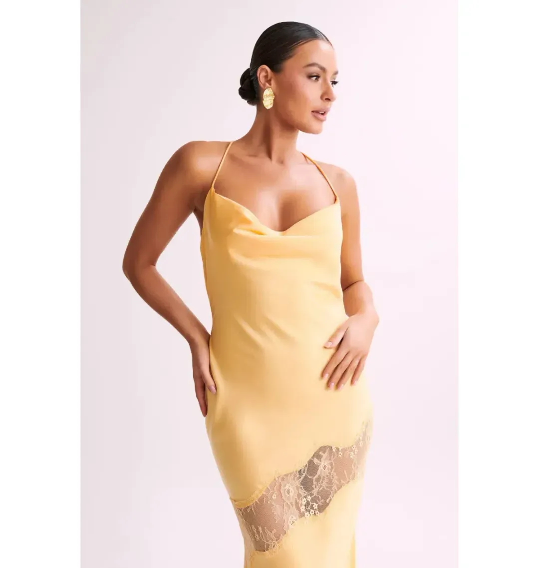 Meshki Chandra Maxi Dress Lemon Size XS for rent on The Volte - main image