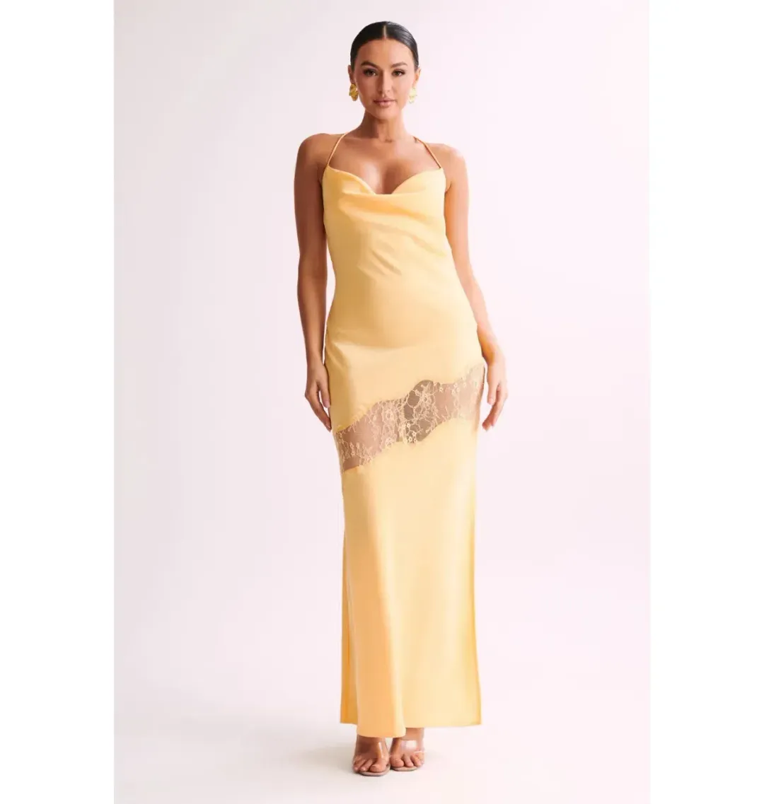 Meshki Chandra Maxi Dress Lemon Size XS for rent on The Volte - main image