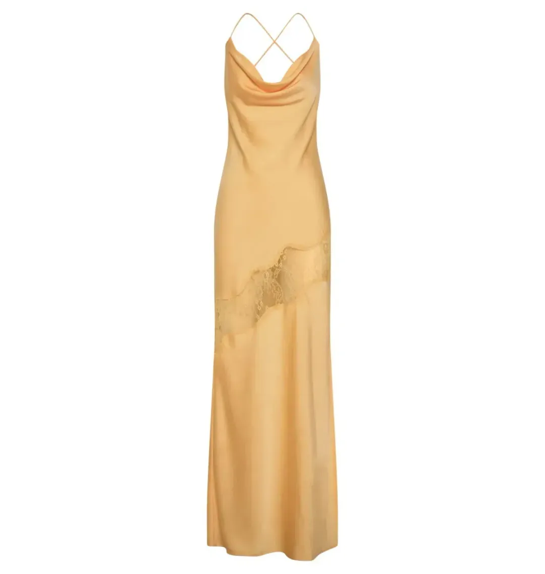Meshki Chandra Maxi Dress Lemon Size XS for rent on The Volte - main image