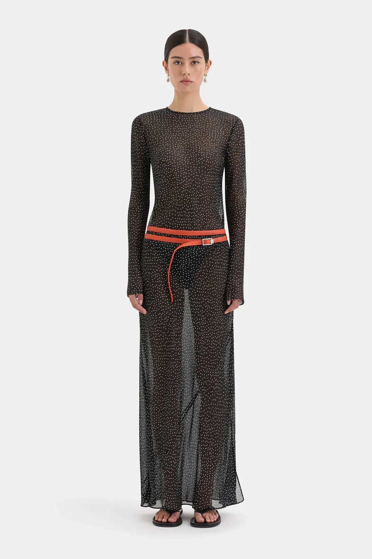 Sir the Label Lisander Long Sleeve Dress Polka Dot Nero Size 1  for rent on The Volte - main image