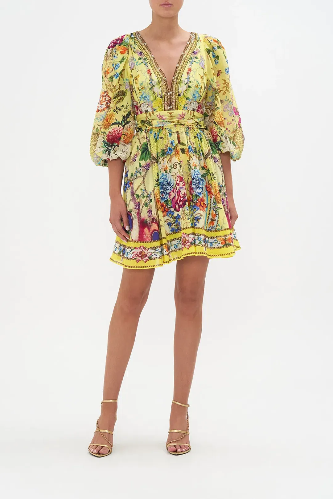 Camilla Blouson Flared Dress Birds And The Bees size L au 14 for rent on The Volte - main image