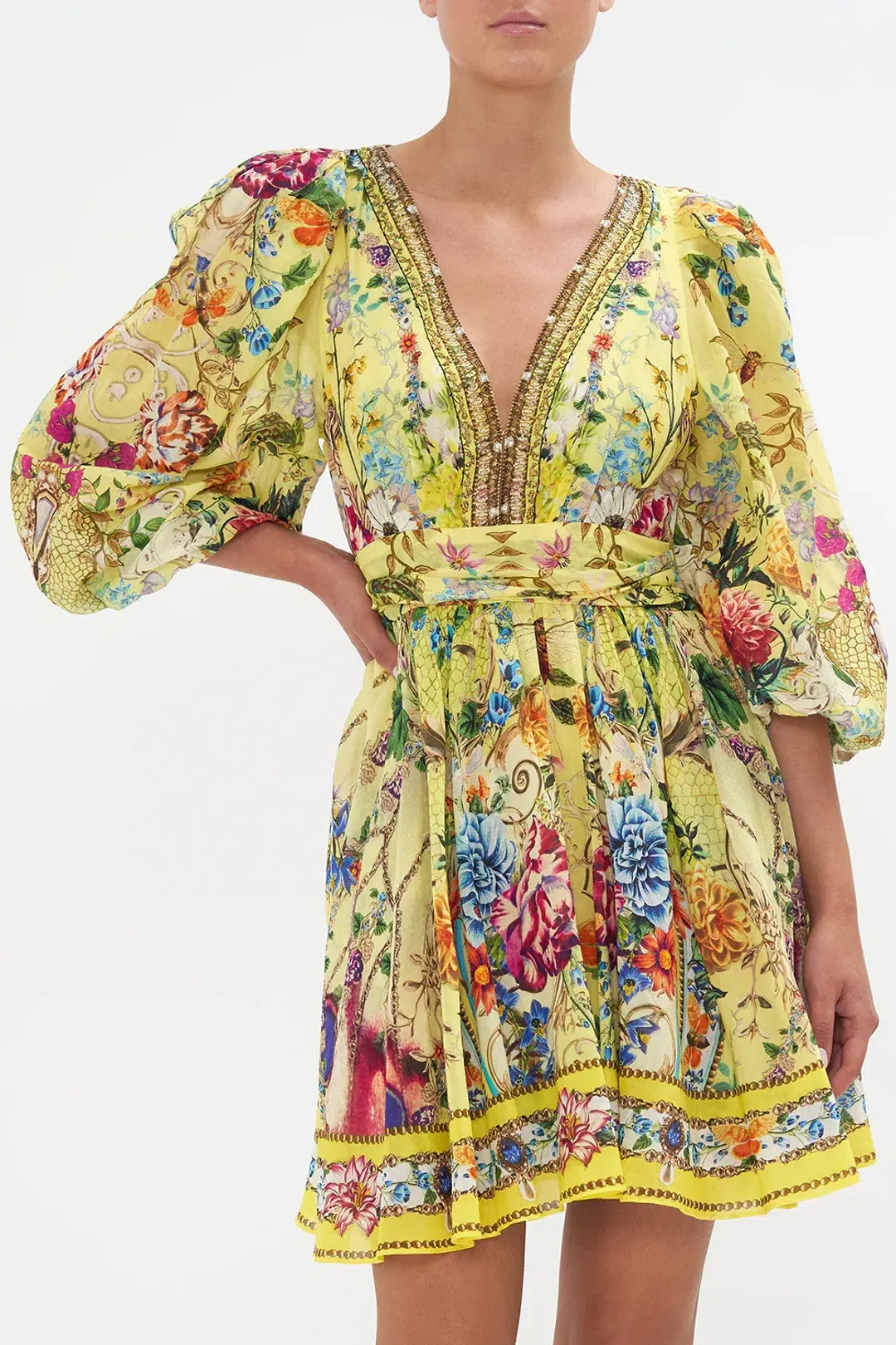 Camilla Blouson Flared Dress Birds And The Bees size L au 14 for rent on The Volte - main image