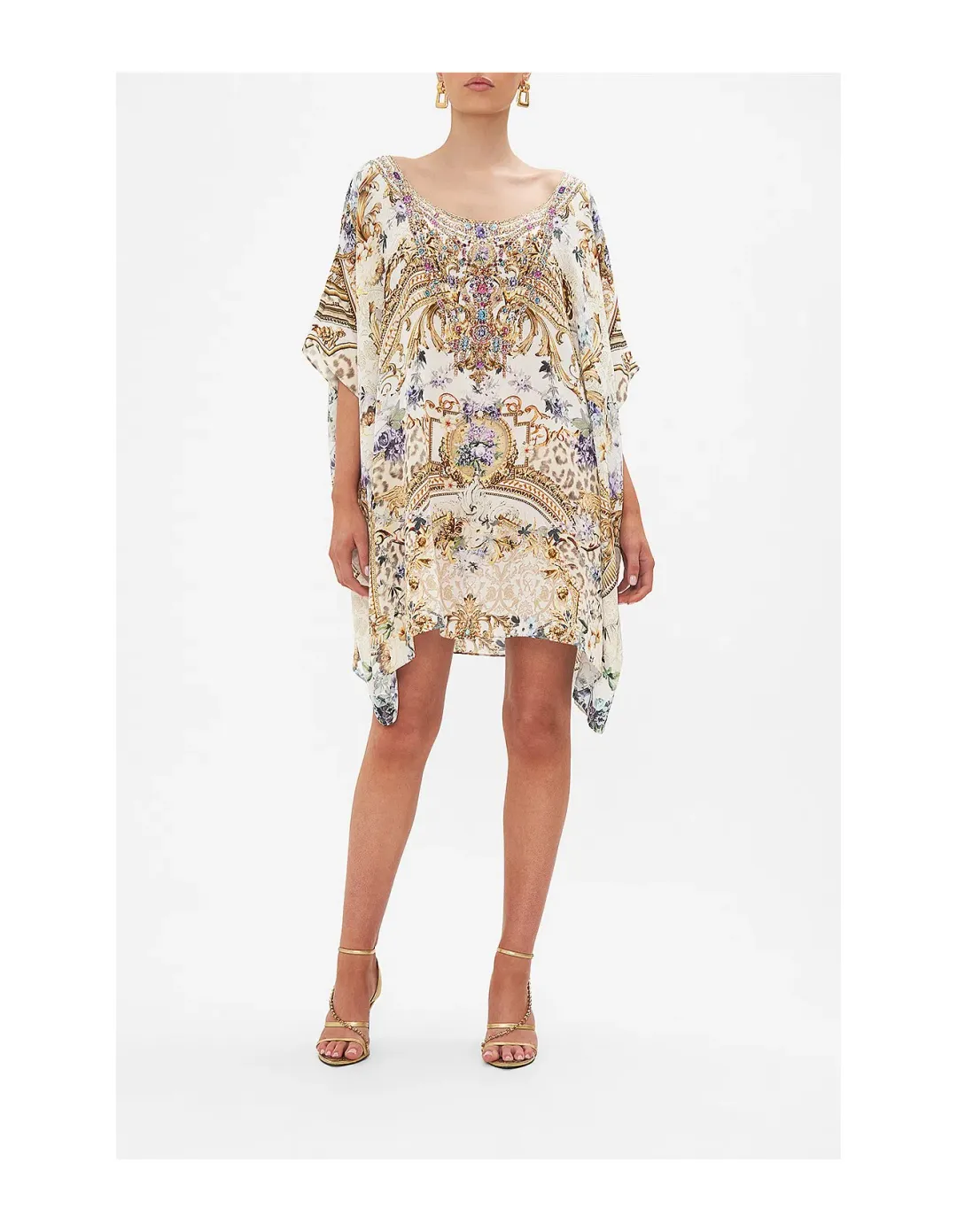 Camilla Short Round Neck Kaftan Palazzo Play Date size one size  for rent on The Volte - main image
