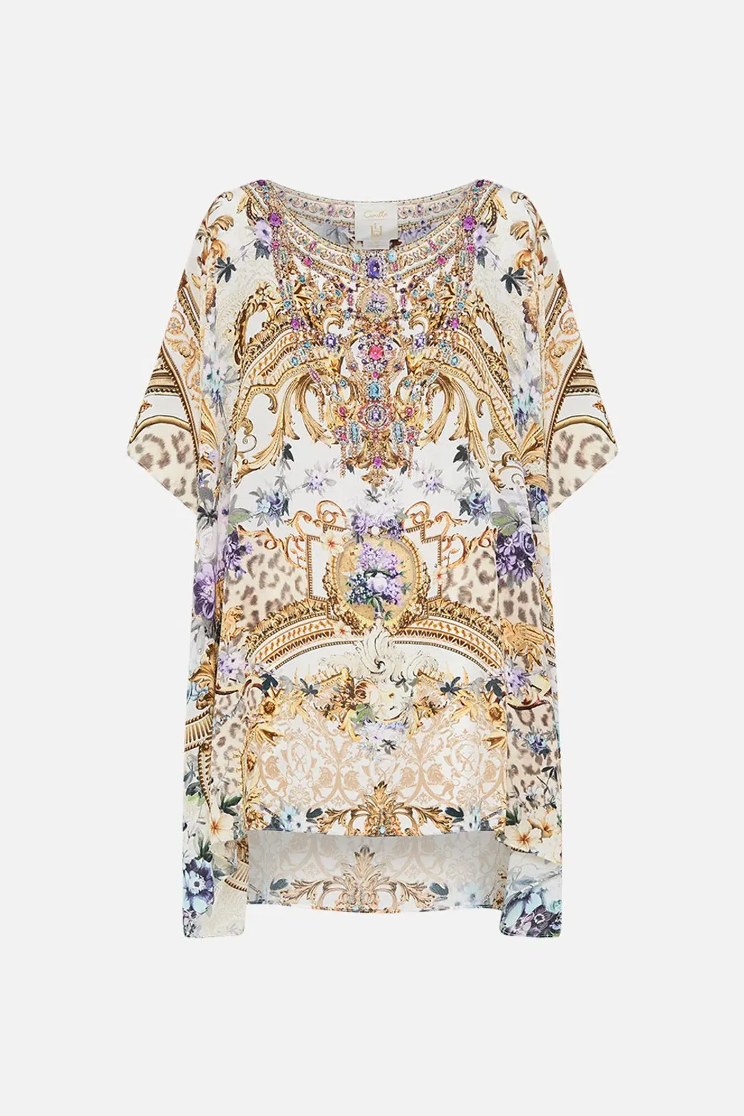 Camilla Short Round Neck Kaftan Palazzo Play Date size one size  for rent on The Volte - main image