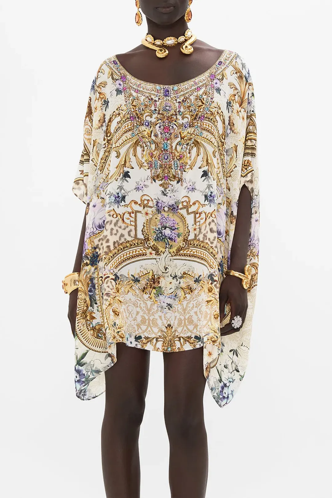 Camilla Short Round Neck Kaftan Palazzo Play Date size one size  for rent on The Volte - main image