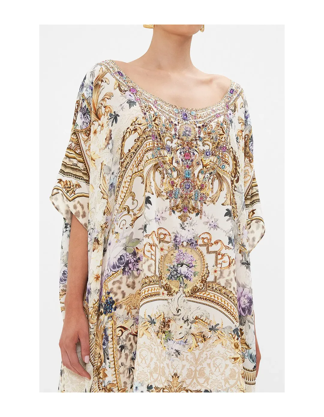 Camilla Short Round Neck Kaftan Palazzo Play Date size one size  for rent on The Volte - main image