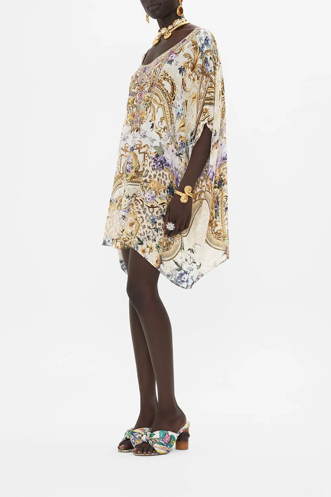 Camilla Short Round Neck Kaftan Palazzo Play Date size one size  for rent on The Volte - main image